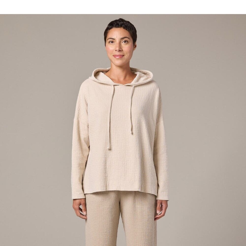 New Cut Loose Pucker Doublecloth Sweatshirt - 2246198 - Moonbeam - Small/Medium